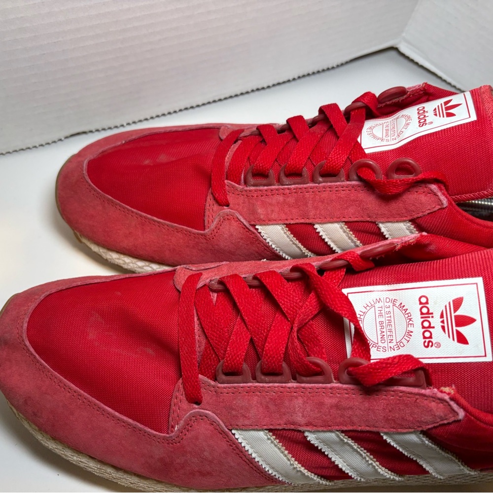 adidas Red and White Athletic Shoes - Picture 10 of 11